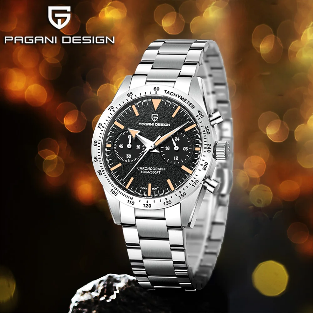 

2025Pagani Design's latest men's luxury quartz watch VK64 sapphire mirror fashion men's chronograph stainless steel 10bar sports