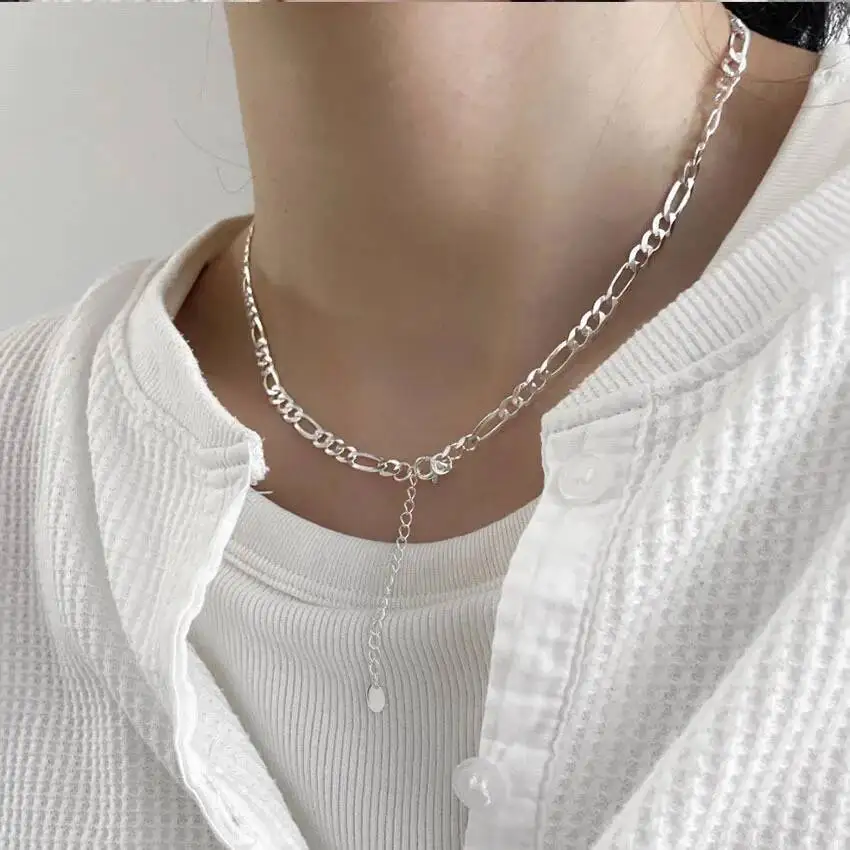 

3 мм однотонное ожерелье из стерлингового серебра 925 пробы Фигаро, женское итальянское ювелирное изделие, простые модные сверкающие колье-чокеры 45 см