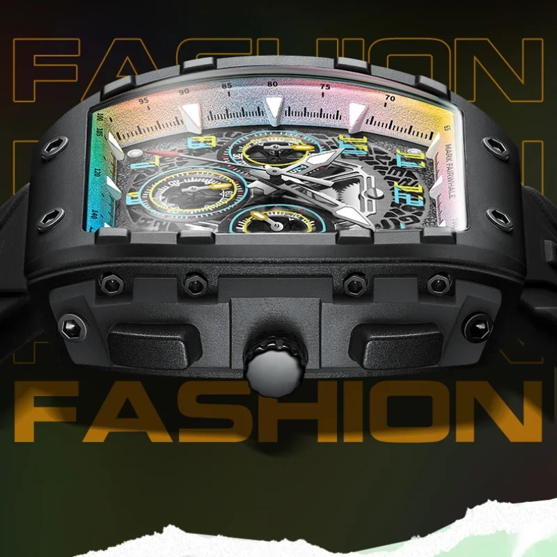 

Mark Fairwhale 5001 Men's Fashion Casual Watch Luminous Waterproof Quartz Dial Silicone Strap Relogios Masculino