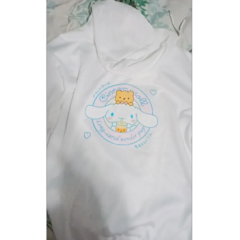 Cinnamoroll Hoodies Spring New Cartoon White Hooded Sweater Female Korean Harajuku Hooded Top Long Sleeve Fashion Y2k Hoodie