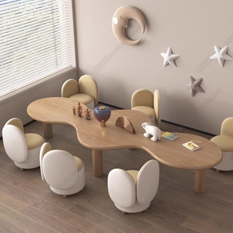 

Children's table and chair combination entertainment area Early education center Creative small stool