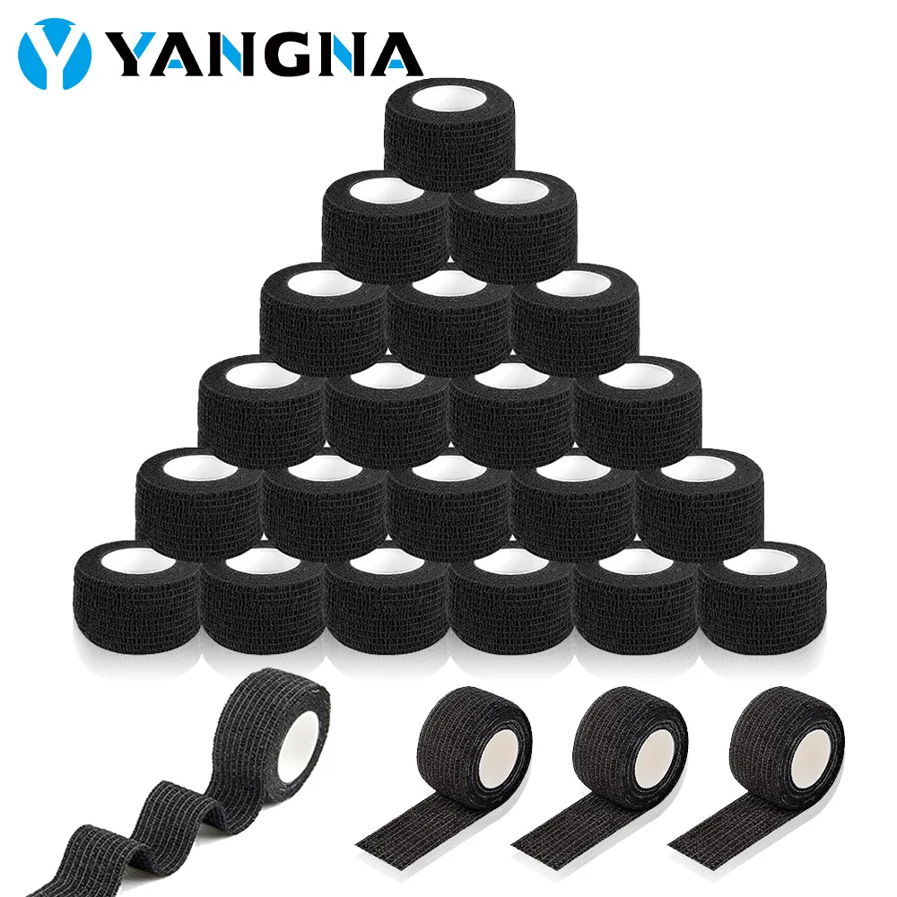 YANGNA 2.5CM Black Tattoo Grip Tape Bandage Wraps Tapes Disposable self-adhesive Waterproof Bandage for Tattoo Machine Grip