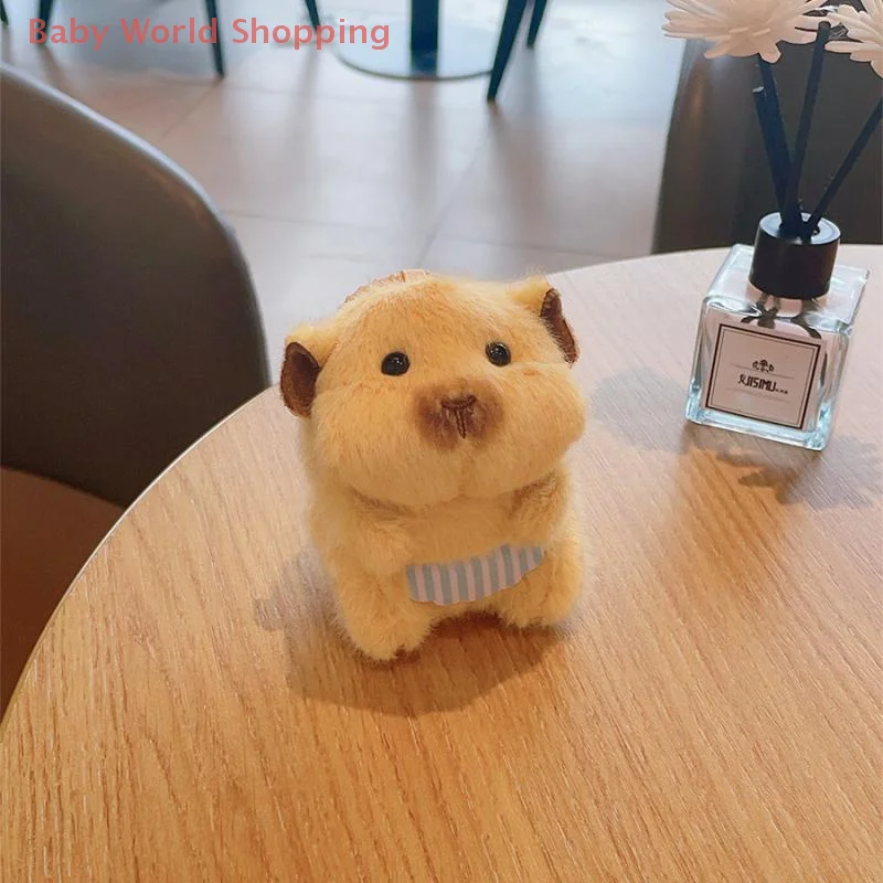 Cute Hamster Plush Keychain Cartoon Stuffed Animal Doll Keyring Lovely Bag Pendant Backpack Hanging Decoration Gifts