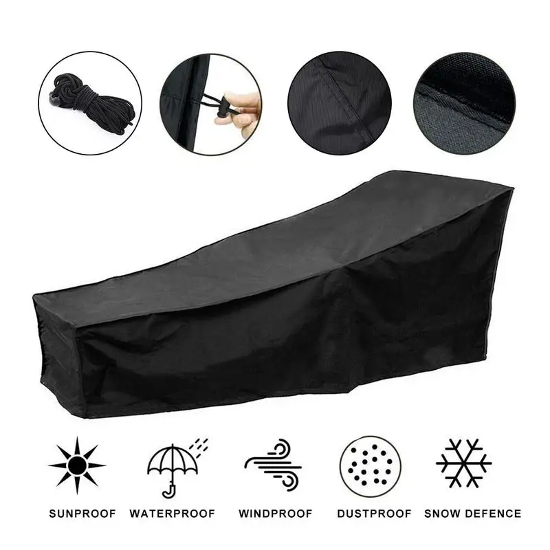 Outdoor Garden Sunbed Cover Sun Lounger Cover Patio Outdoor Lounge Chair Recliner Protective Cover Furniture Waterproof Cover