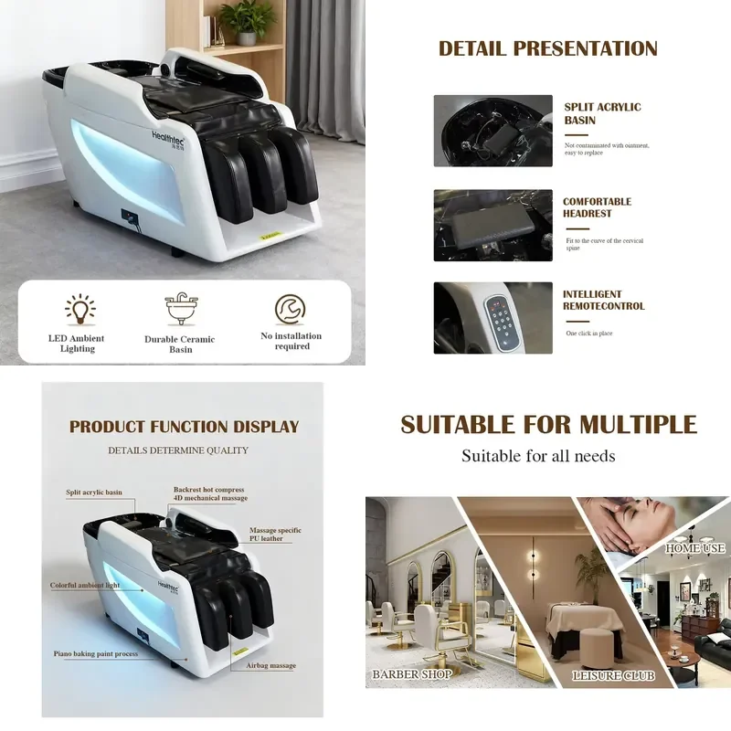 

【CHIMU HOME】Head Water Therapy Bed Shampoo Massage Bed with Sink for Commercial Use