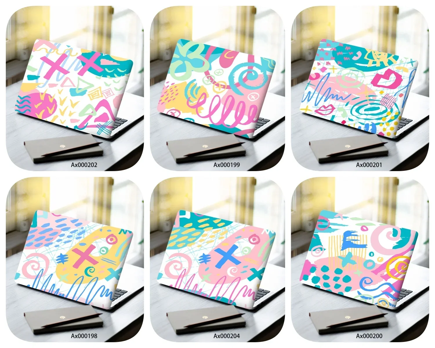 2 Pcs 15.07*10.82 Inches Cute Flowers Laptop Stickers Waterproof Aesthetic Decals for MacBook Tablet PC Cute Floral Crafts