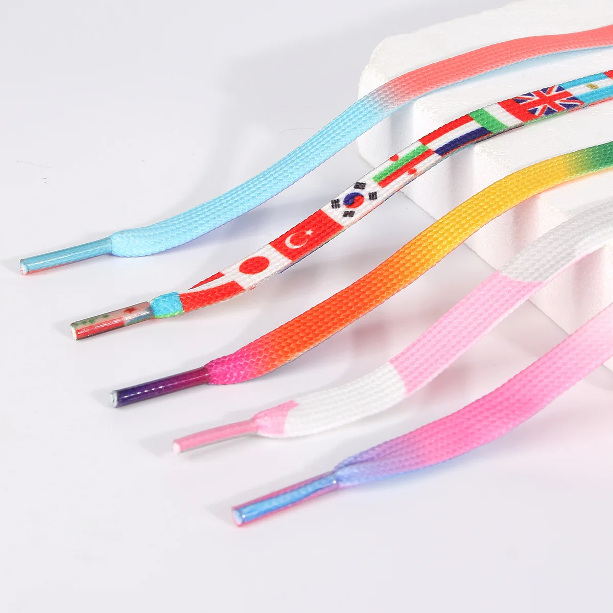 1pair colorful shoelaces Fashion gradient shoelace Sneakers casual shoelace 80/100/120/140cm Shoe accessories