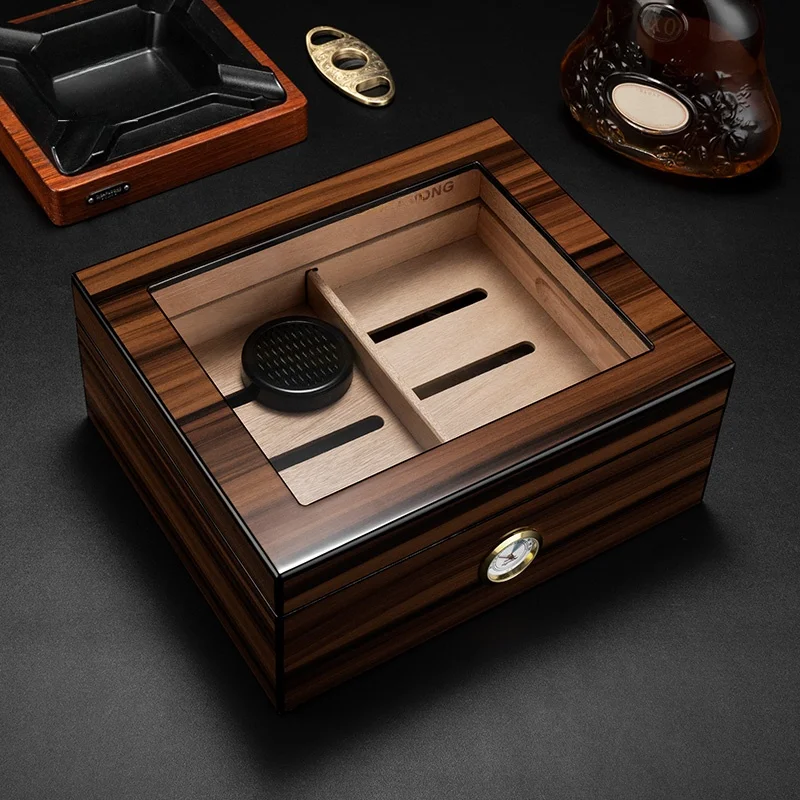 

CIGARLOONG Cigar Box Cedar Wood Double Layer Design Large Capacity Humidification Box CA24AR1 Wooden Smoke Case Storage