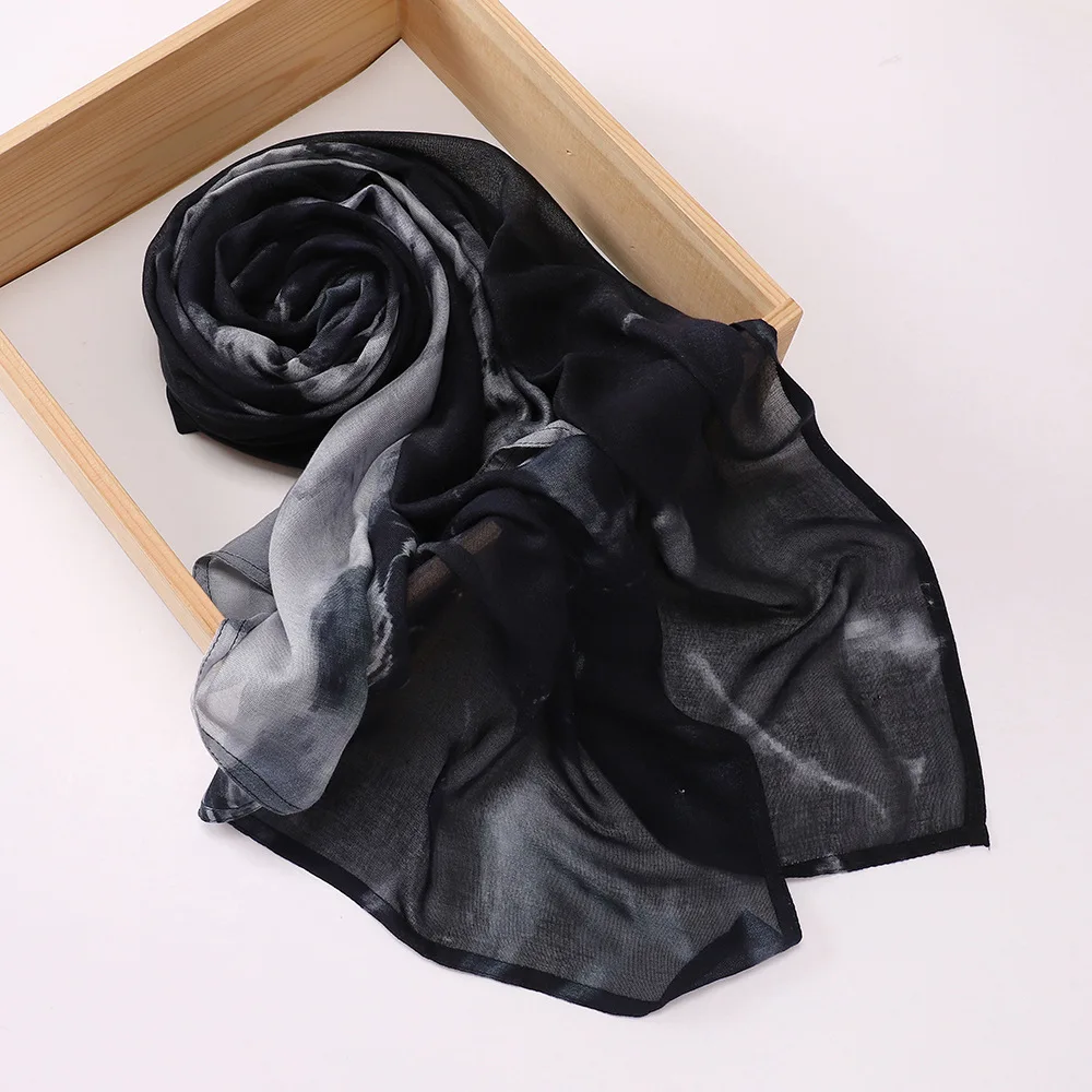 Marble Print Rayon Modal Hijab Cotton Scarf Premium Hijabs for Women Wraps and Shawls Musulman Headband Islamic Ramadan Turban