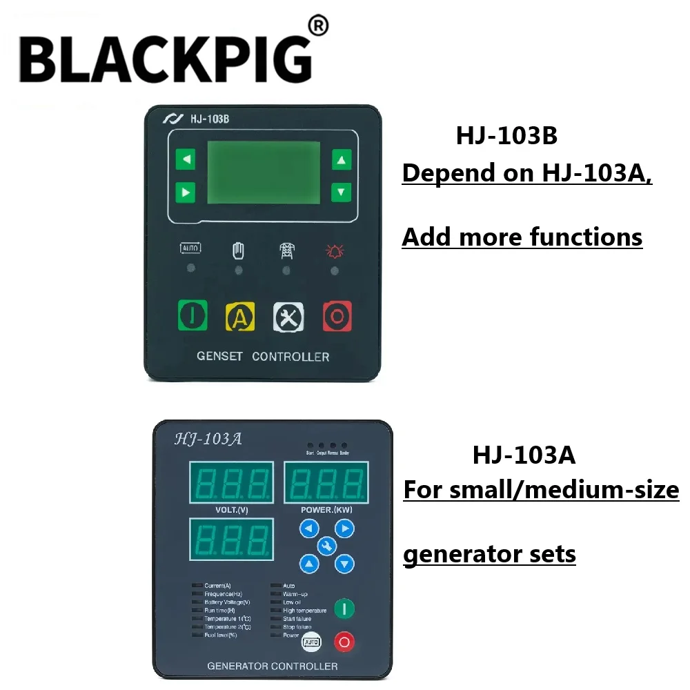 

HJ-103A HJ-103B Generator Controller Module Diesel Genset LED Display Auto Manual Start Stop Control Panel Fault Protection