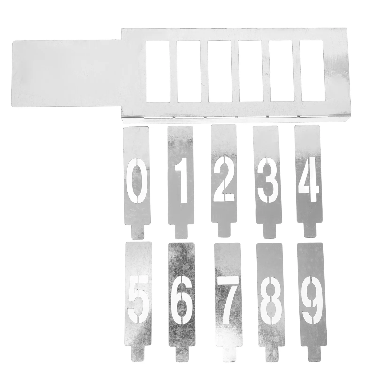 1Set Iron Hollow Number Stencils Reusable Spray Painting Templates 0-9 Digits DIY Mailbox Wall Wood Stencil