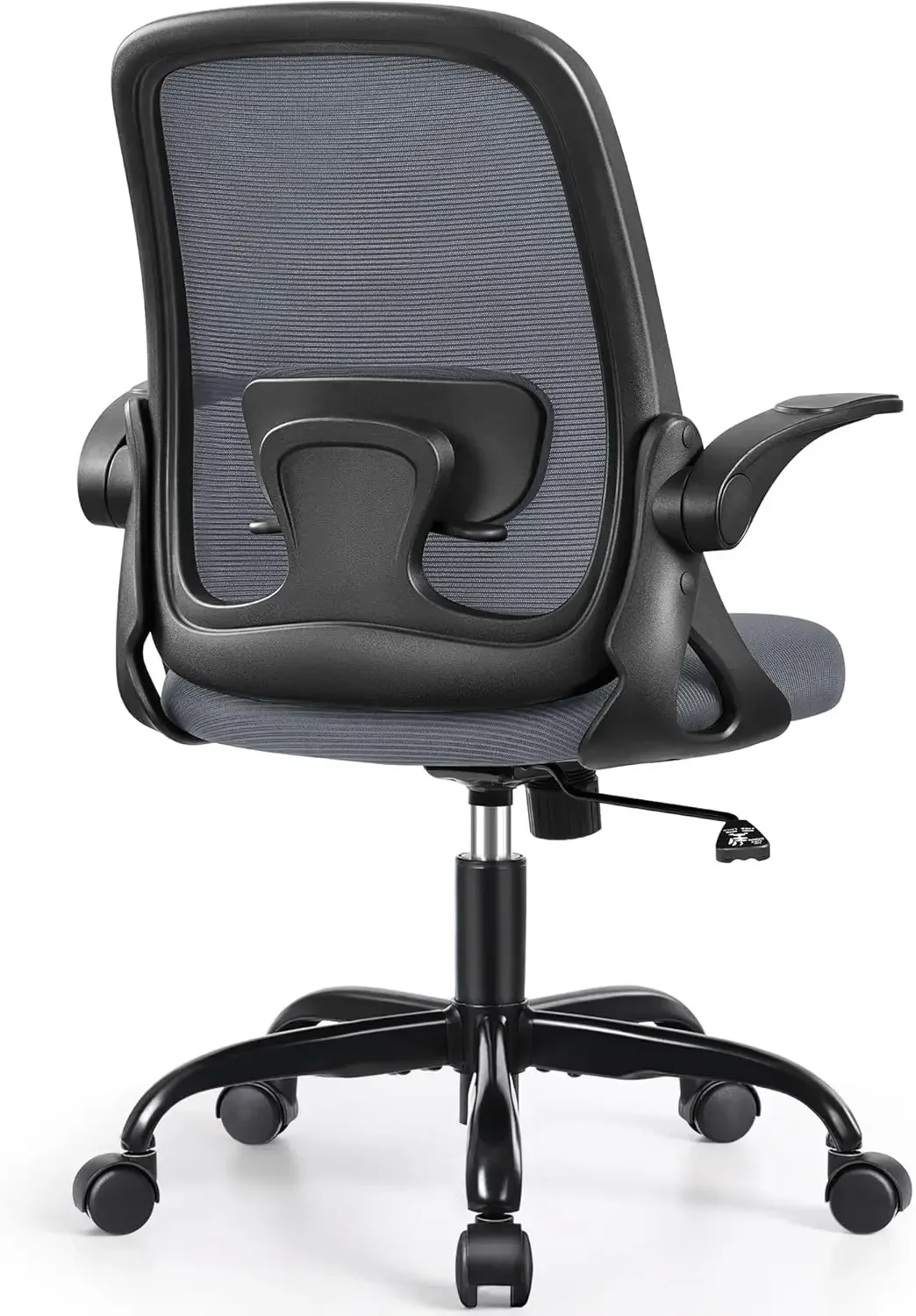 Office Chair Ergonomic Desk Chairs with Lumbar Support and Flip-up Arms, Dark Gray