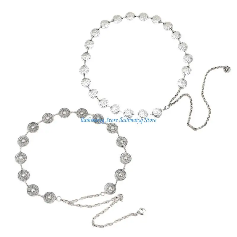 

573B Adjustable Waist Chain for Women Skirt Ladies Dress Hollow Round Buckle Belt