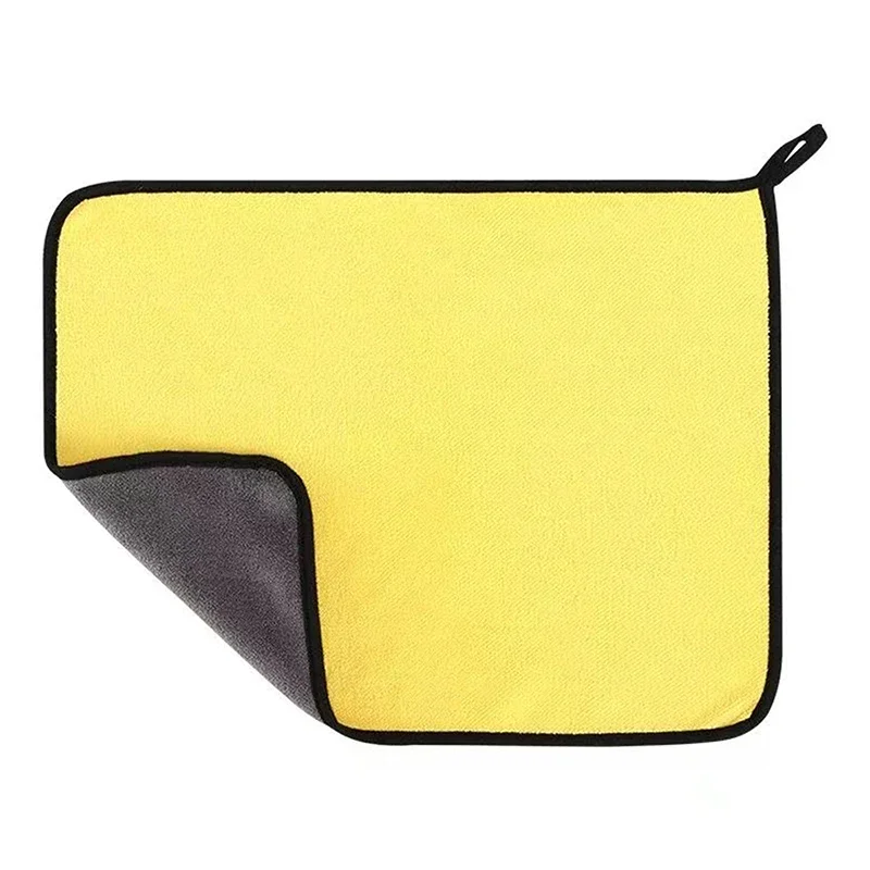 5 قطعة منشفة التنظيف المصنوعة من الألياف الدقيقة رشاقته لينة تجفيف القماش جسم السيارة غسل المناشف طبقة مزدوجة نظيفة الخرق اكسسوارات السيارات #5