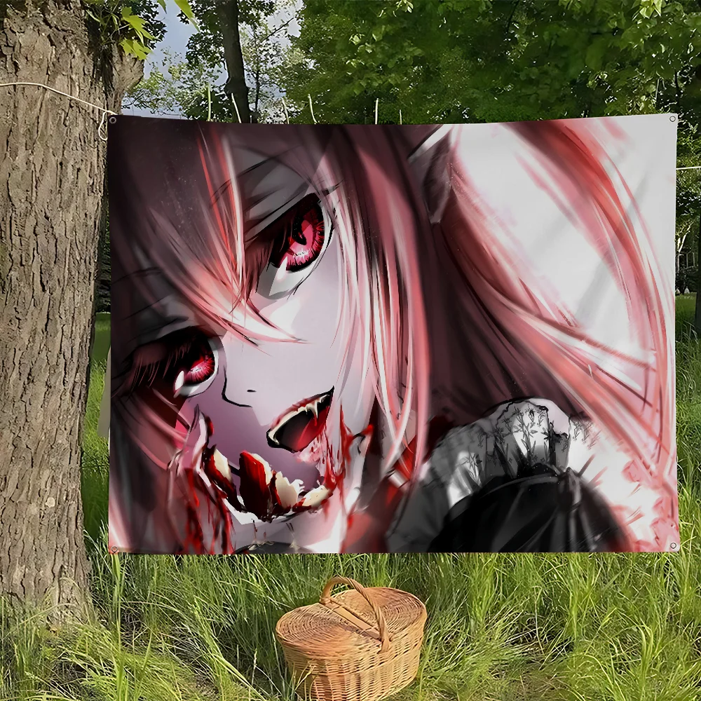 

K-krul Tepes-s Anime Colorful Flag Wall Hanging Bohemian Wall Banner Mandala Indoor Art Decor