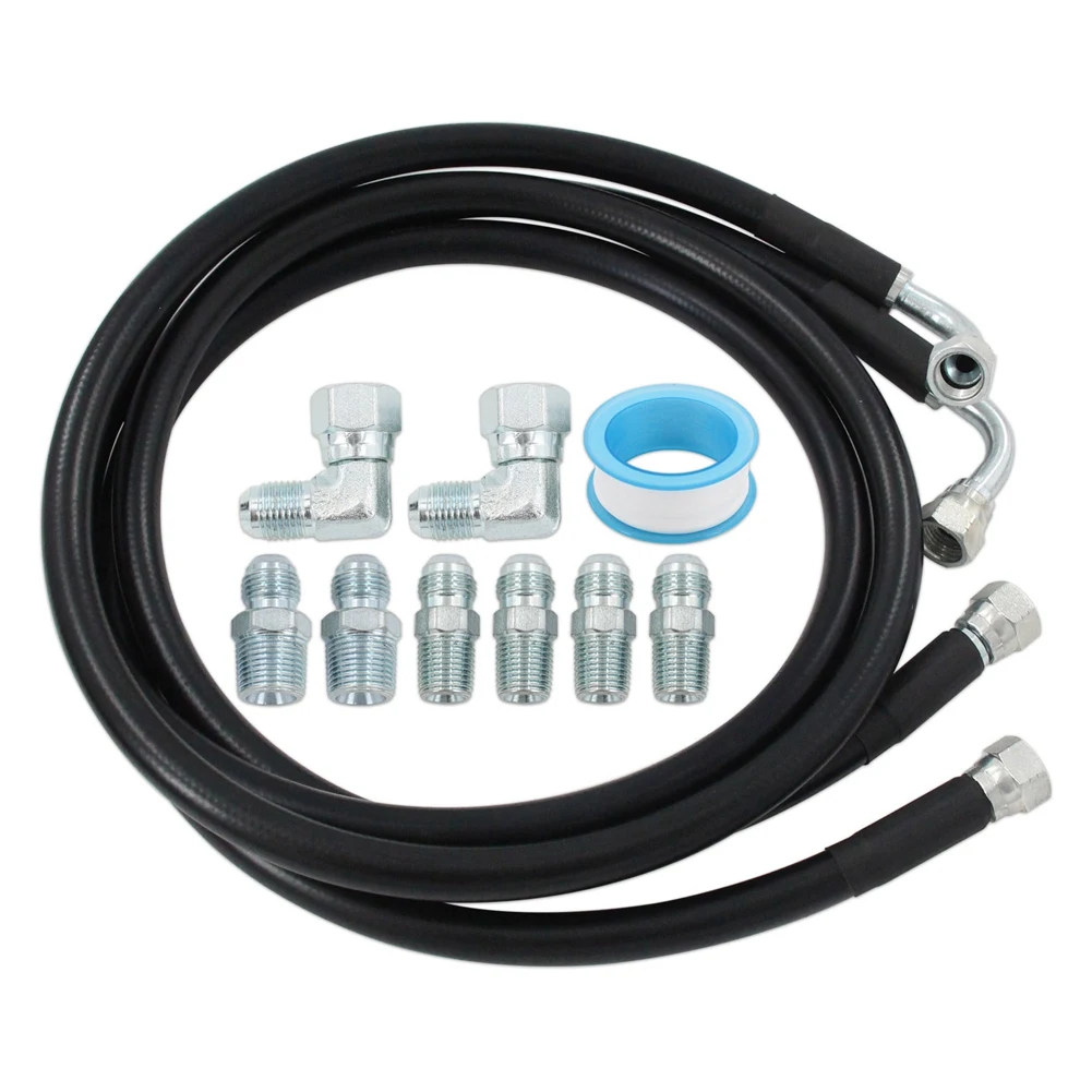 B09A 6AN Transmission Cooler Hose Fitting Kit for Chevy Ford GMC Cadillac Replace 700R4/ TH350/ TH400/ NP-700RTL