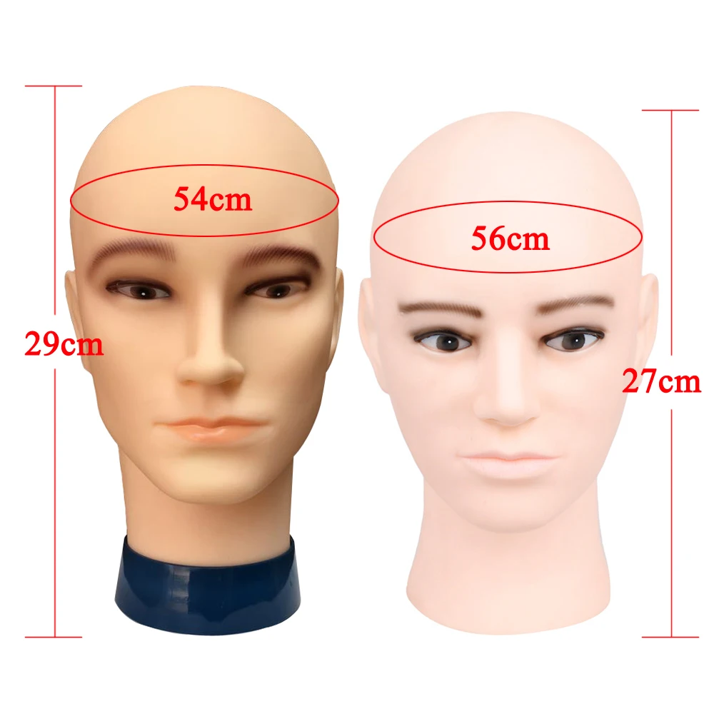 Mannelijke Mannequin Hoofd Voor Cap Display Stand Oefenpop Model Bril Kosmetiek Man Pvc Training Praktijk Kaal Poppen Maken Pruik
