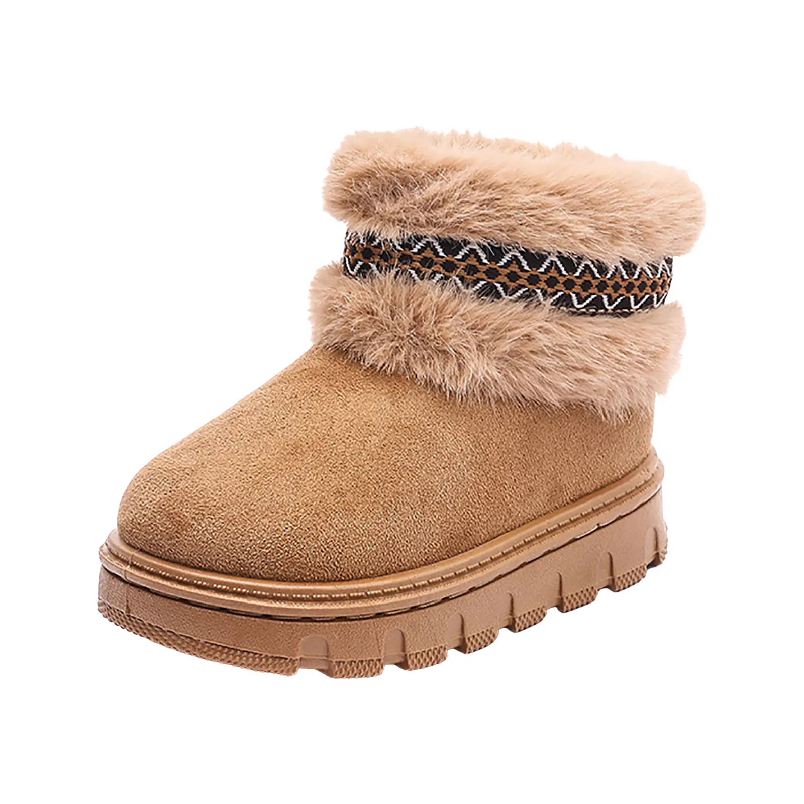 

Girls Lace up Boots Girls Comfortable Soft Fashionable Casual Plush Warm Thick Soled Boots Big Kids Cowboy Boots