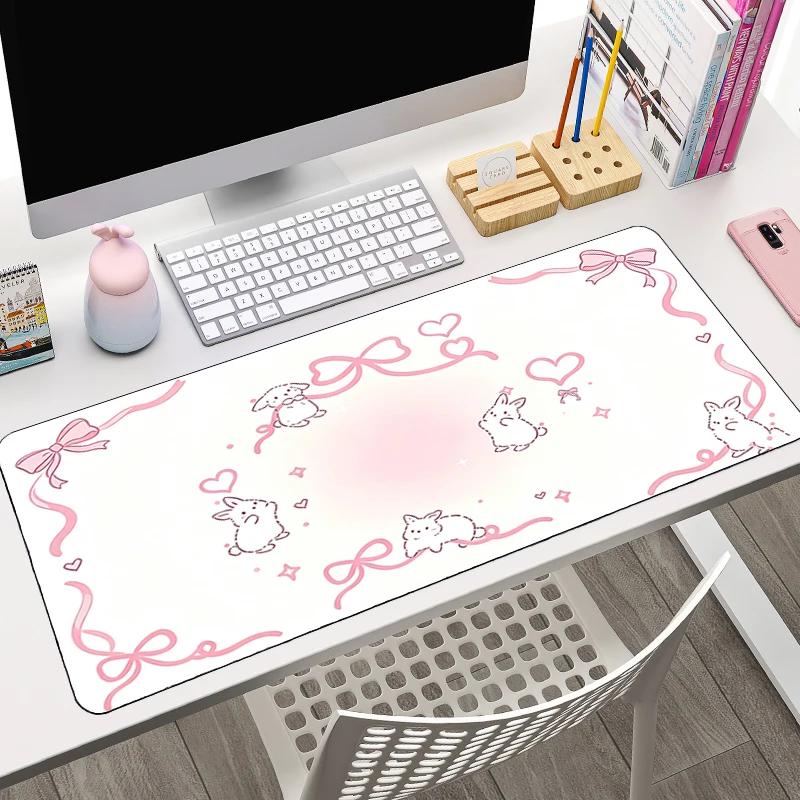 Cute Cartoon Mouse Pad Non-Slip Gaming Desk Mat Laptop Accessories Gamer Carpet Large Keyboard Mousepad Pink Office Mouse Mats