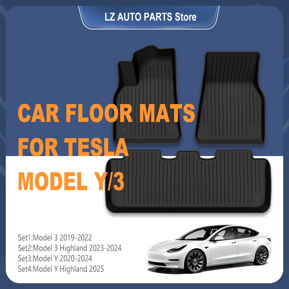 

Для Tesla Коврики Модель 3Y 2019-2025 Автомобиль Four Seasons Водонепроницаемый Нескользящий Коврик НОВЫЙ TPE Специальные Автомобильные Аксессуары