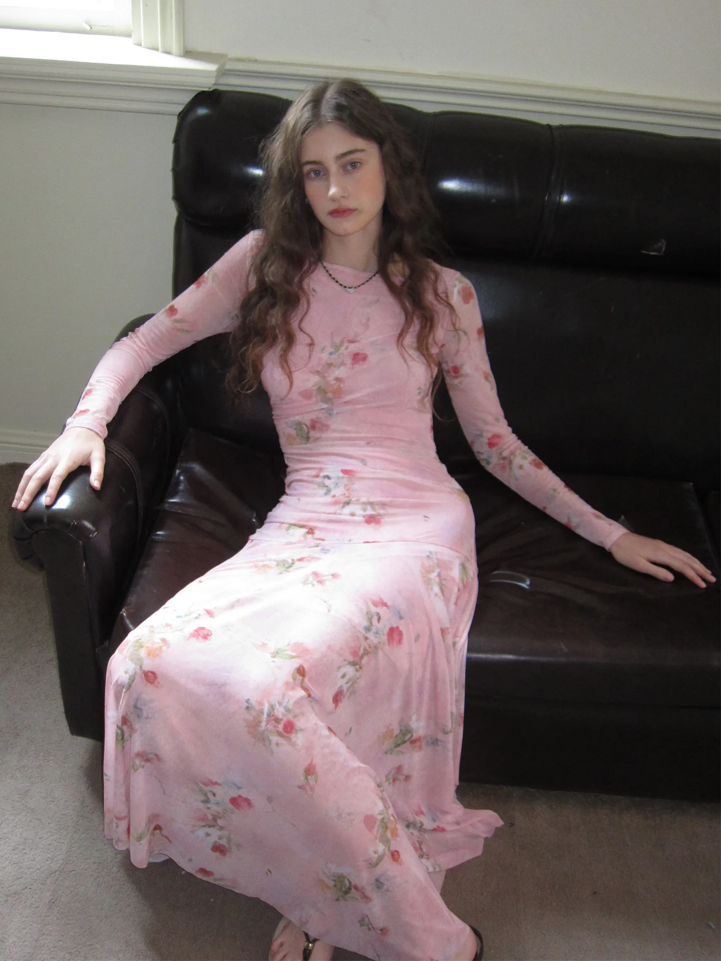 

Оригинальный дизайн Zhu: розовая женская юбка из тюля с длинными рукавами, утягивающая талию, повседневная, эластичная, удобная в носке