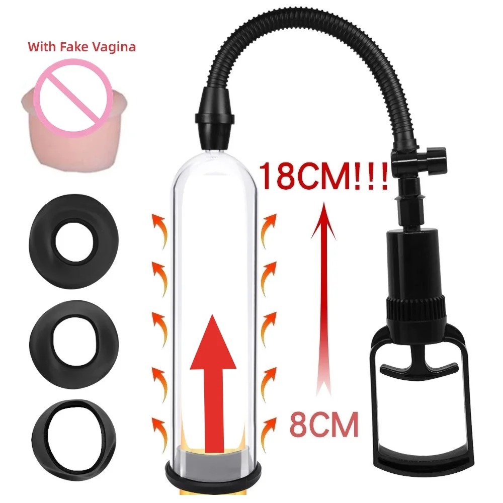 Manual Penis Extender Pump Big Dick Erection Enhancement Trainer Equipment Negative Pressure Vacuum Pump Male Masturbator SexToy - view 3