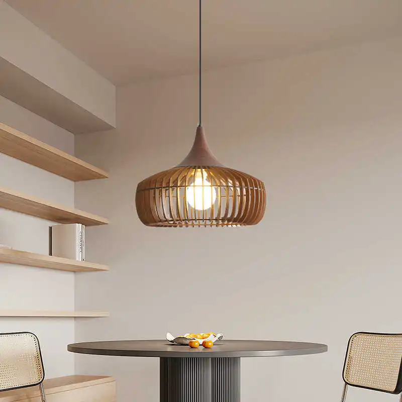 

Wood Suspension Modern Full spectrum Pendant Lamp Ceiling Hanging Light for Bedroom Dining Table Lighting Fixtures Home Decor