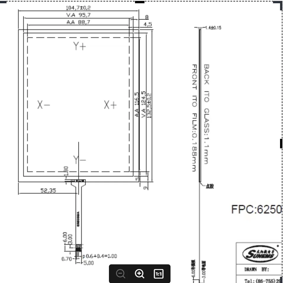 ZhiYuSun M5701 5.7 インチタッチスクリーン 132 ミリメートル * 105 ミリメートルタッチスクリーン産業機械タッチスクリーン 133*105 商業用