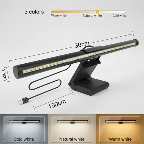 Screen LED Bar Desk Lamp Computer Laptop Screen Lamp Hanging USB Light Bar Table Lamp For LCD Monitor Office Study Reading Light