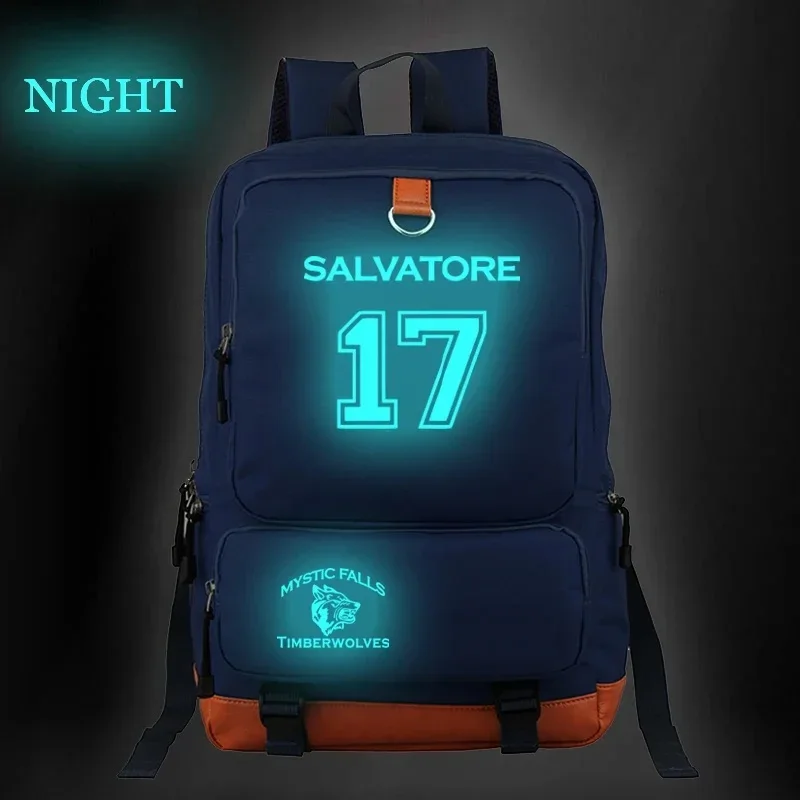 Movie The Vampire Diaries Backpack Mochila Teenager Luminous Schoolbag High School Students Bookbag Men Fashion Outdoor Rucksack