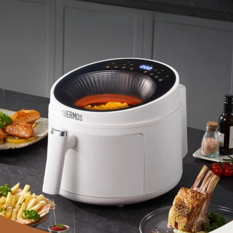 Air Fryer Household New Visual Double-channel Heating Electric Fryer Double-layer Large-capacity Oven 5L Smart