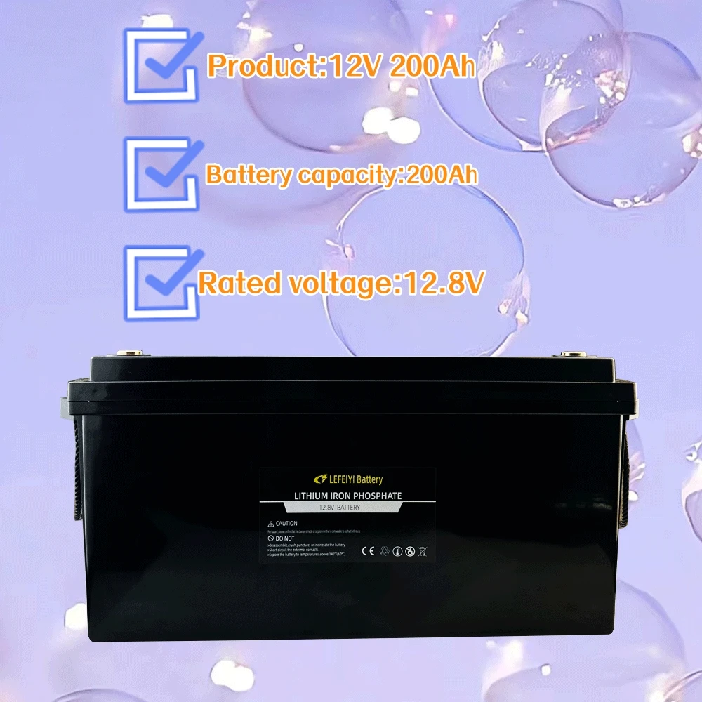 Akumulator 12V 200ah Akumulator litowo-jonowy fosforanowy o dużej pojemności do monitorowania energii w gospodarstwie domowym Akumulator LiFePO4