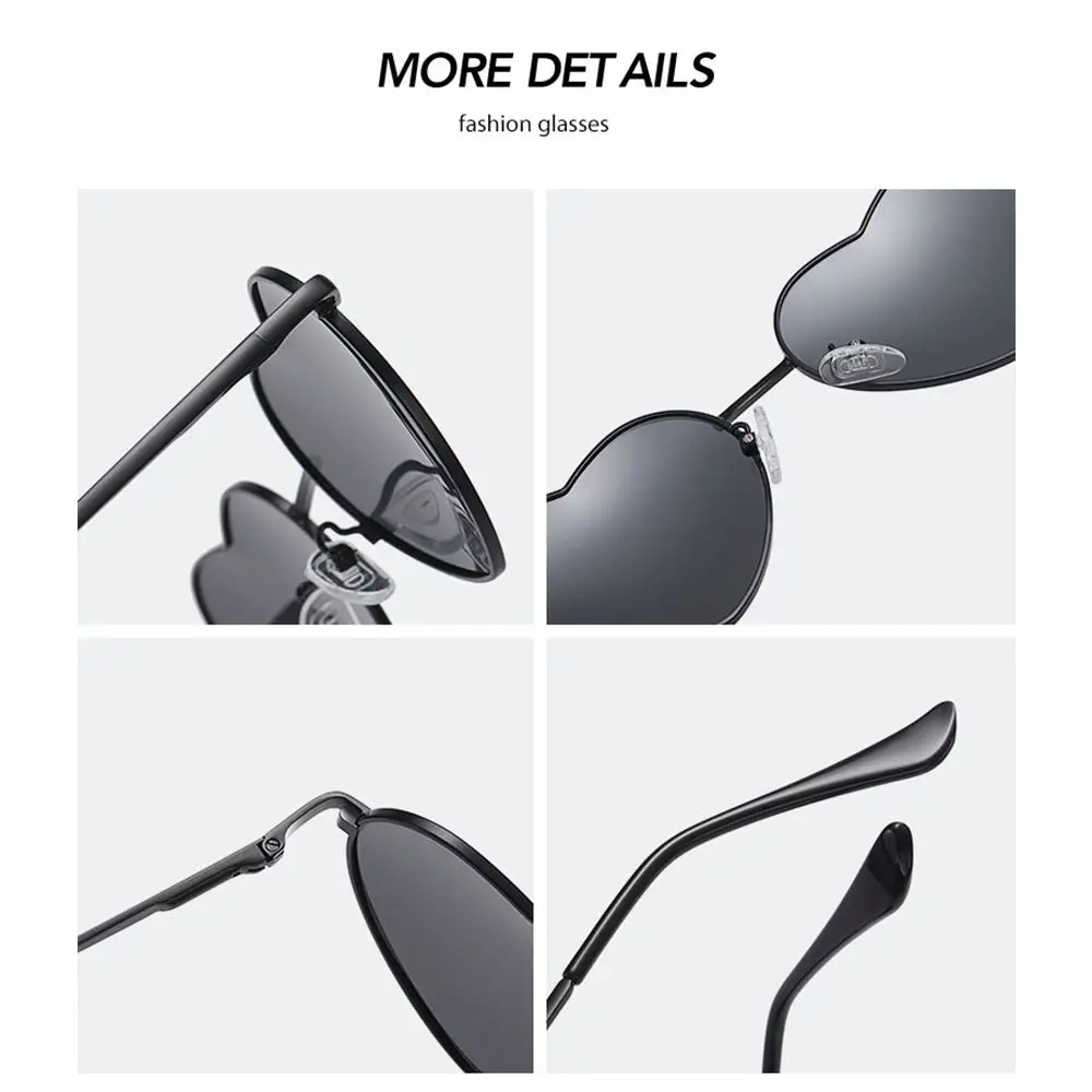 Women Fancy Accessories UV400 Protection Shades Heart-Shaped Sunglasses Heart Sun Glasses 90s Glasses