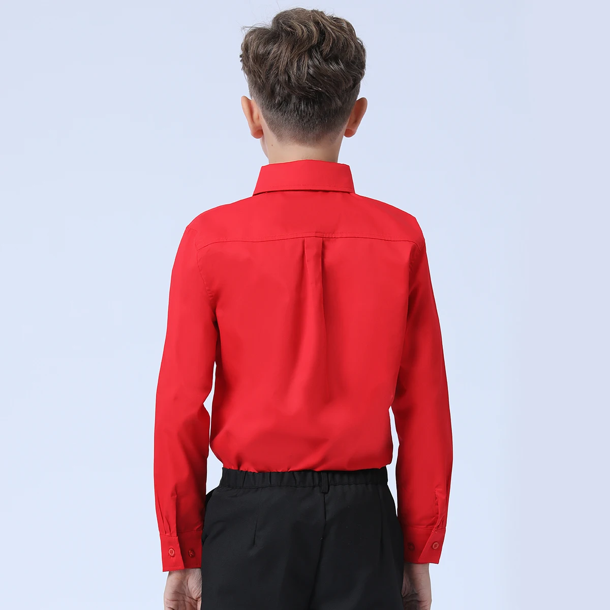 Kids Shirt Boys Oxford Shirts Children Christmas Red Valentines School Uniform Gift Perform Ceremony New Year Easter Clothes