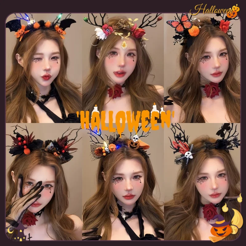 

Halloween Glowing Horn Hairband Pumpkin Little Devil Concert Performance Evening Atmosphere Props Music Festival Gift