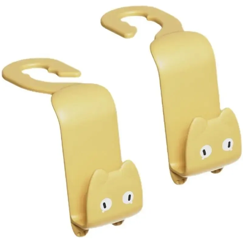 2pcs Creative Car Hook Cute Cat Car Seat Hanger Hooks Behind-seat Accessories Organizer Hook Bags Clothes Sundries Hanger Clip