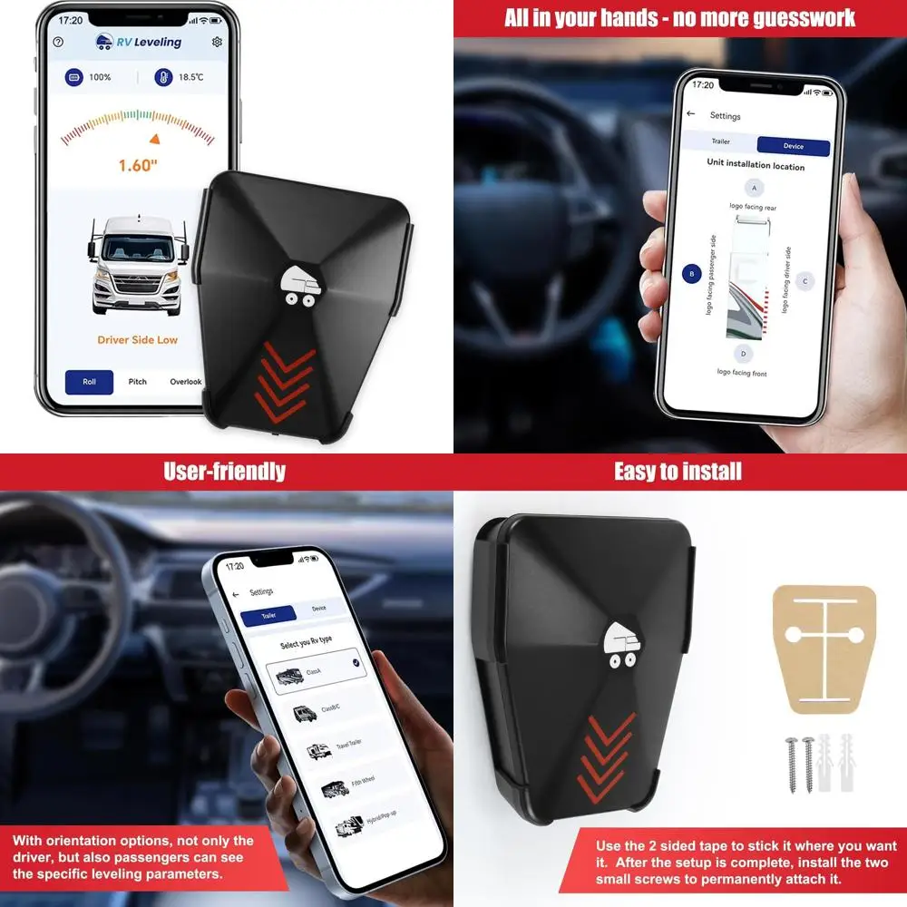 

Беспроводная система выравнивания автофургонов, кемперы, Bluetooth-выравниватель для автофургонов, необходимые аксессуары для уровней автофургонов, легко выравнивающие туристические прицепы для автофургонов с