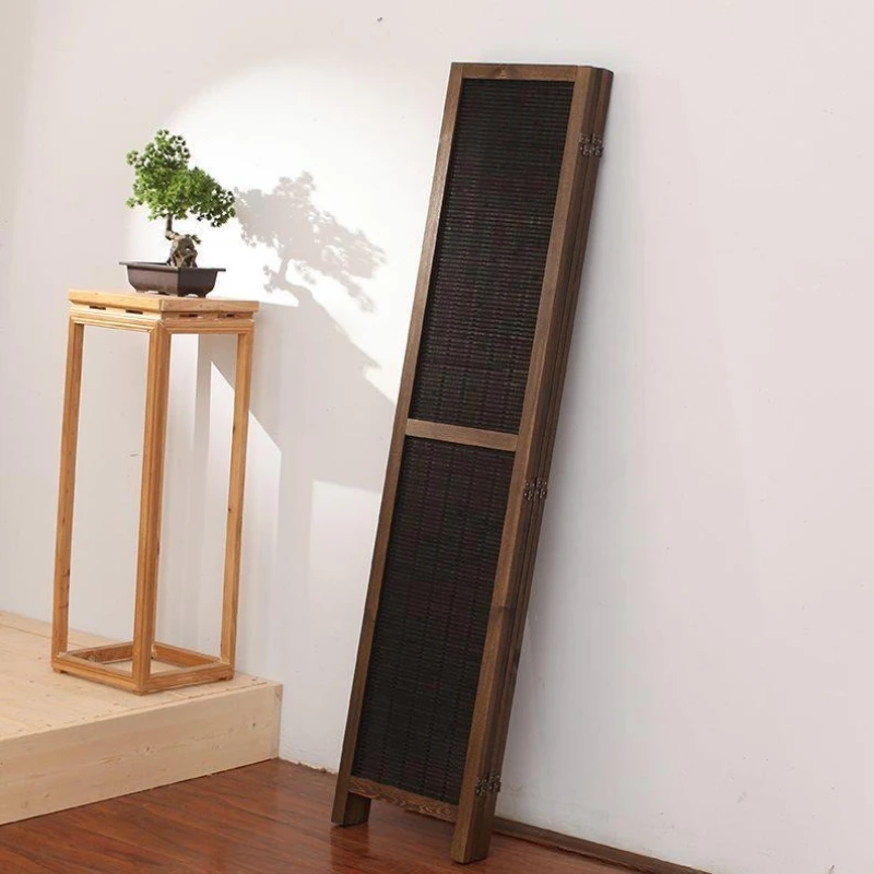 

Simple modern screen partition entrance folding mobile living room solid wood Chinese screen tea room office bamboo