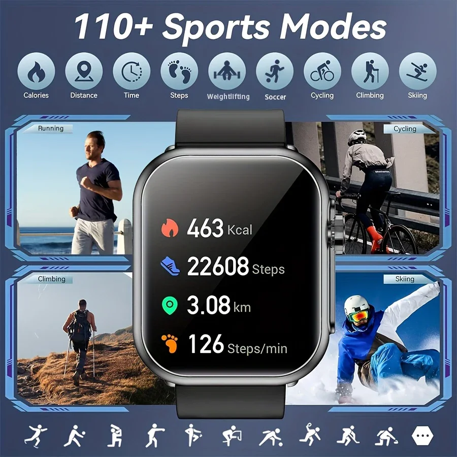 2025 Watch Ultra 2 Men Women 1000mAh AMOLED Heart Rate 100+Sport Bluetooth Call GPS Track Waterproof SmartWatch For IOS Android