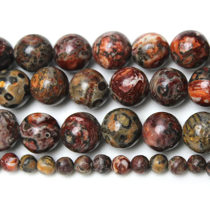 Natural Stone Leopardskin Jasper Round Loose Beads 15