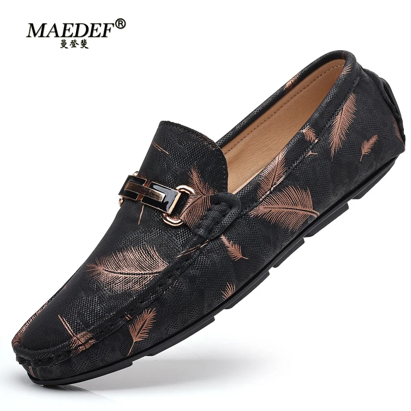 MAEDEF Brand Spring Summer Hot Sale Moccasins Men Loafers High Quality Leather Shoes Men Flats Lightweight Driving Shoes