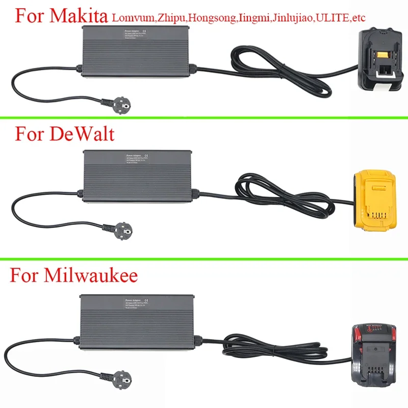 Adaptador convertidor de fuente de alimentación AC 220V DC 18V 20V para Dewalt para Milwaukee para herramienta de batería de litio Makita HongSong Lomvum ZhiPu