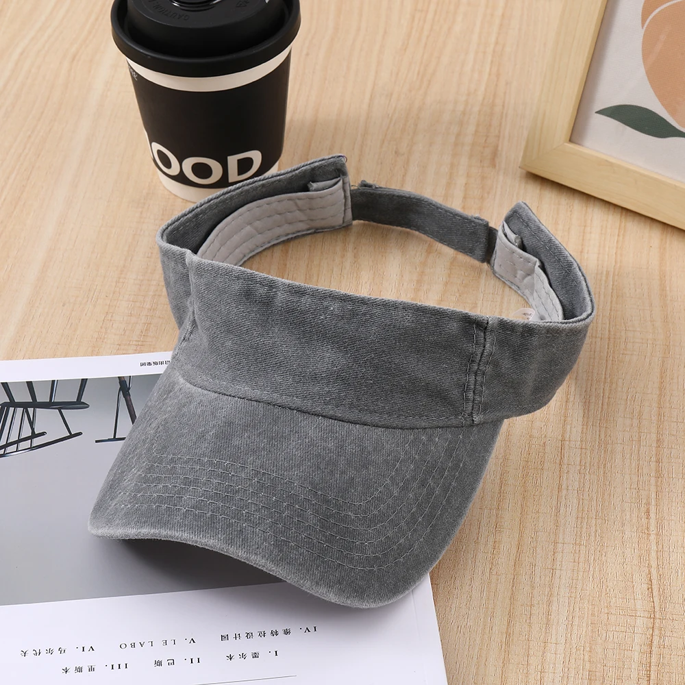 Sommer-Sonnenhüte aus Gewaschener Baumwolle, Leere Kopfbedeckung für Damen und Herren, Sport- und Reise-Strandhut, Einfarbiger Sonnenschutz Anti-UV-Visor Golfkappen – Detail 25