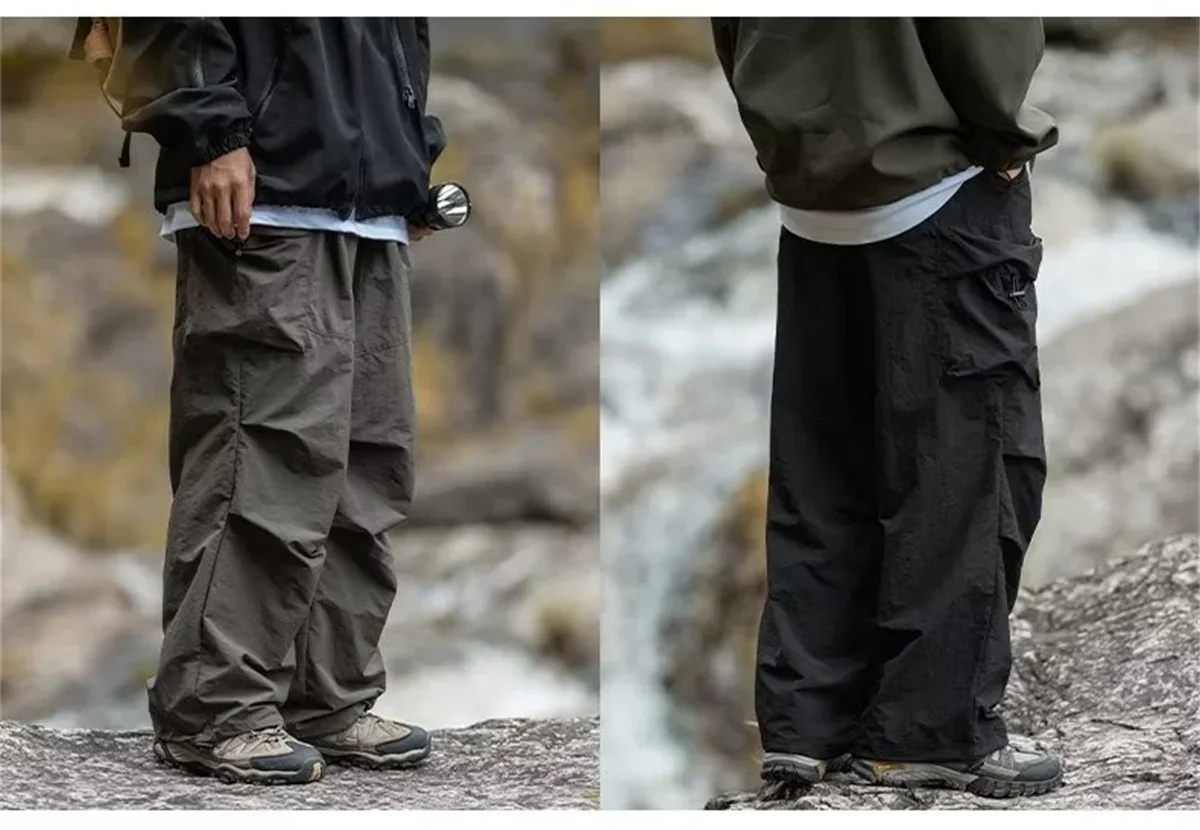 Herren-Hose mit offenem Schritt, verstecktem Reißverschluss, mehreren Taschen, Kordelzug, im Safari-Stil, für Outdoor-Aktivitäten, mit leicht verstecktem Reißverschluss, Schrittloshose. – Detail 1