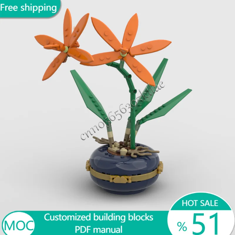 

201 шт. цветы оранжевая птица орхидея MOC настроить модульный строительный блок технология дизайн образовательные DIY игрушки для сборки для мальчиков подарок