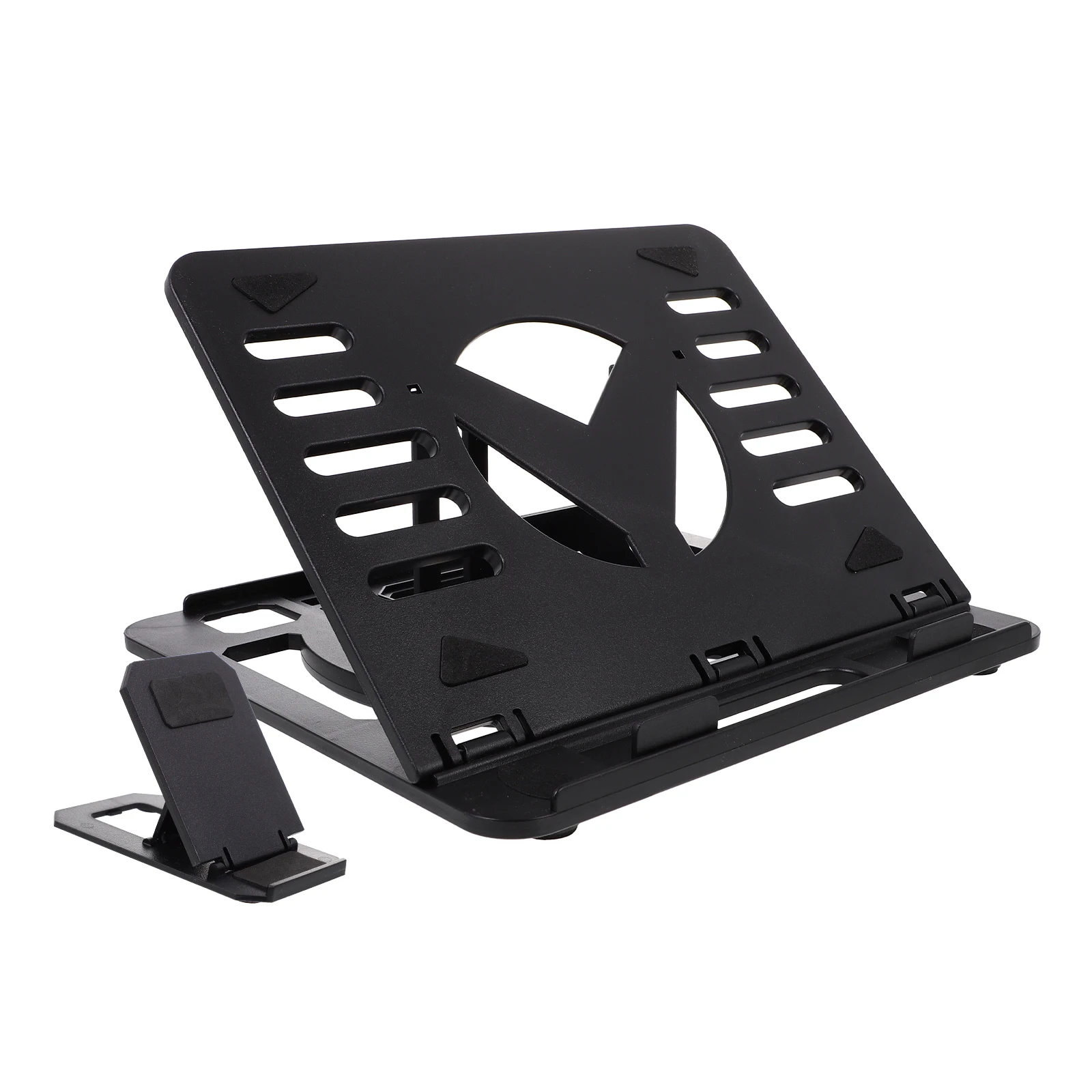 

1 Set Laptop Riser For Desk Folding Laptop Holder Plastic Notebook Stand Rotating Portable Sturdy Abs Non-Slip Office Study
