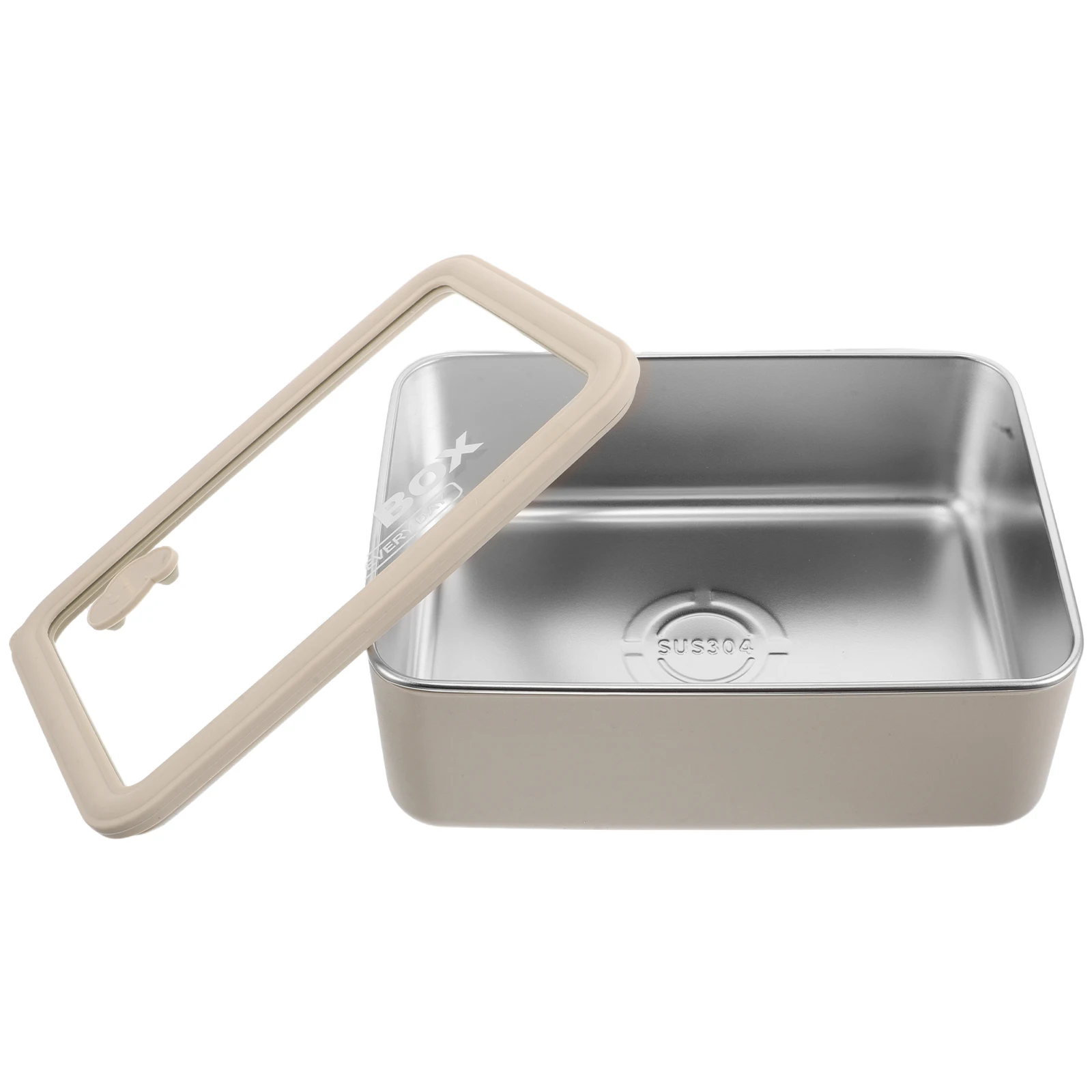 

Stainless Steel Lunch Box 1200Ml Glass Lid Microwavable Portable Bento Container for Adults Work School Food Storage