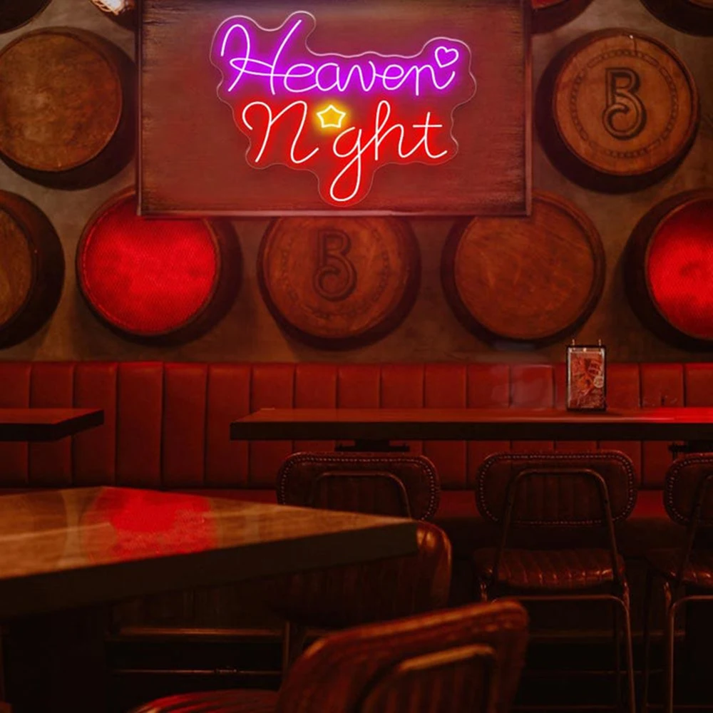 Heaven Night Bar Neon Sign Personalized Gift Bedroom Game Room Wall Art Decoration LED Neon Light Custom Wedding Neon Signs