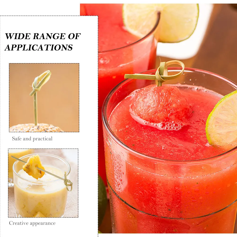 

100Pcs Bamboo Picks Creative Design Disposable Fruit Accessory for Bars Ktvs Homes Clubs Appetite Increase Food Picks