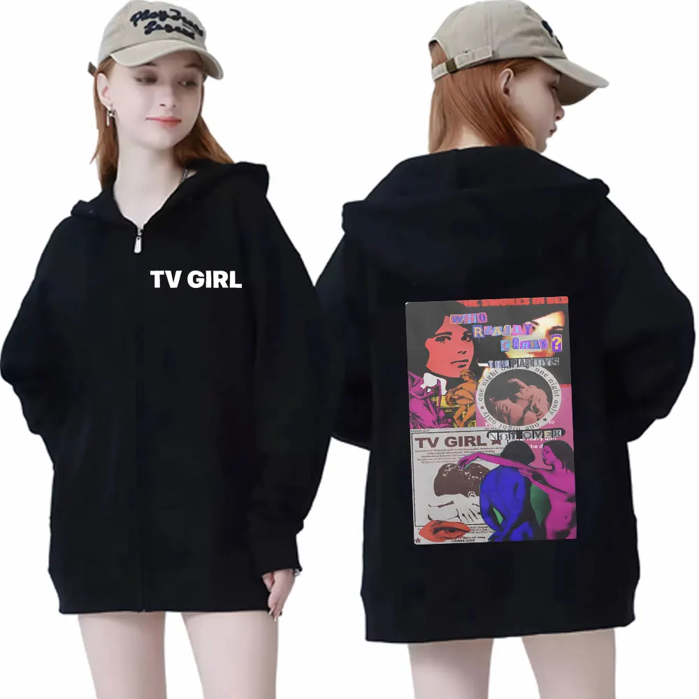 

Hot Sale Singer Tv Girl Album Graphic Zipper Hoodies Unisex Fashion Vintage Zip Up Sweatshirts Street Trend Hip Hop Pullovers